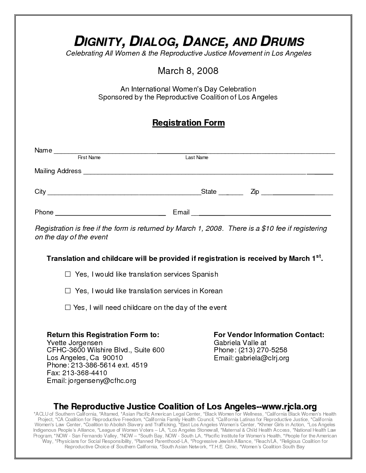 Academy Registration Form Template 7.