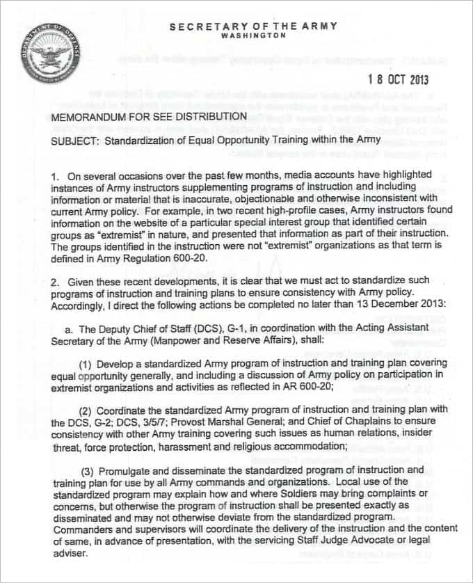 Army Memorandum Template 5.