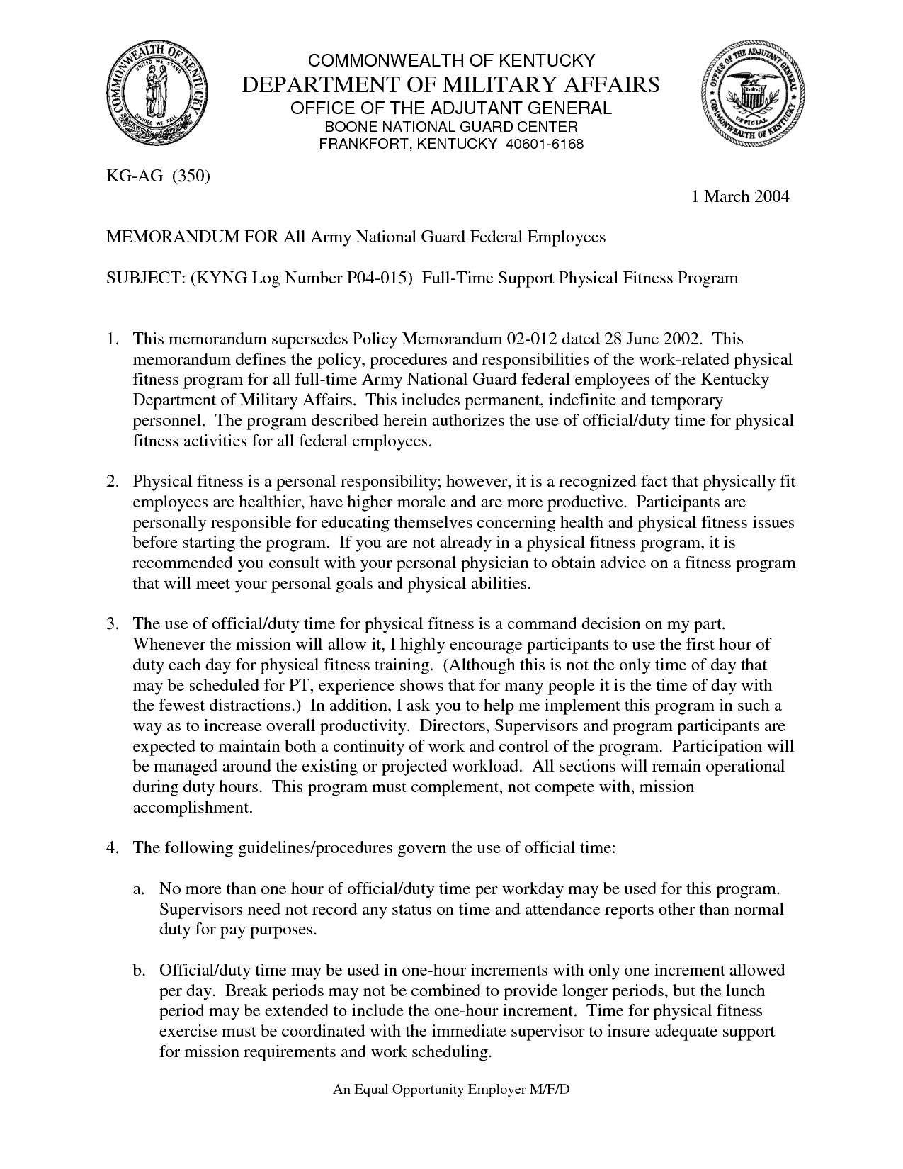 Army Memorandum Template 9.
