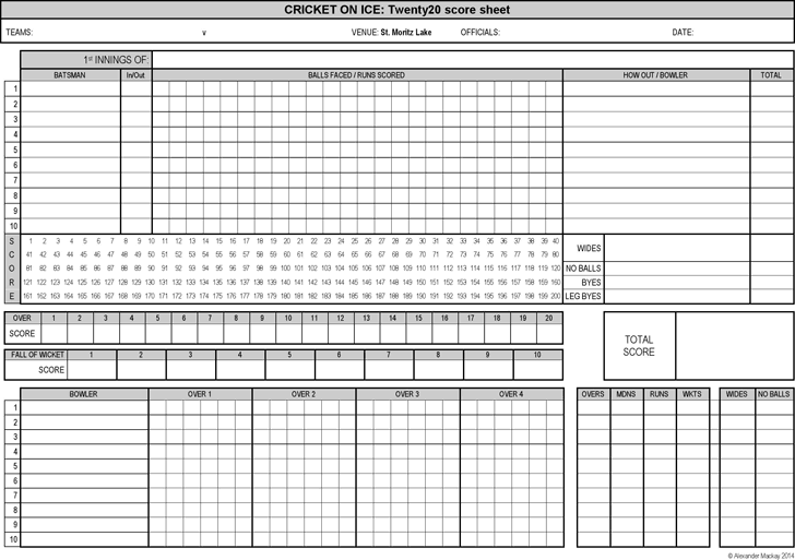 Cricket Score Sheet Excel 9.