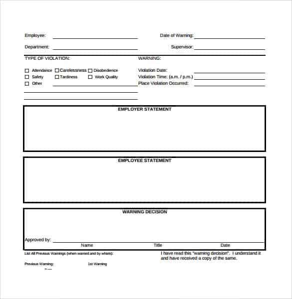 Employee Write Up Form 1.