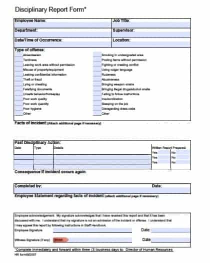 Employee Write Up Form 6.