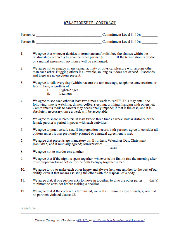 Relationship Contract Template 1.