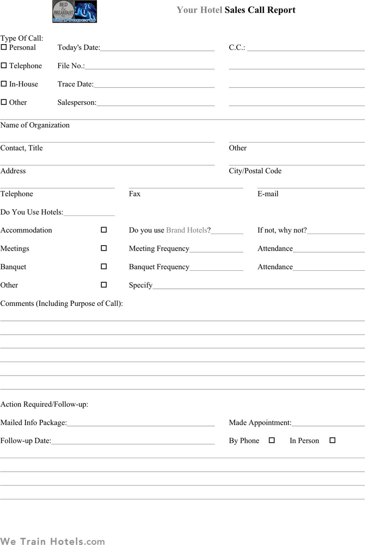 Sales Call Report Template 3.