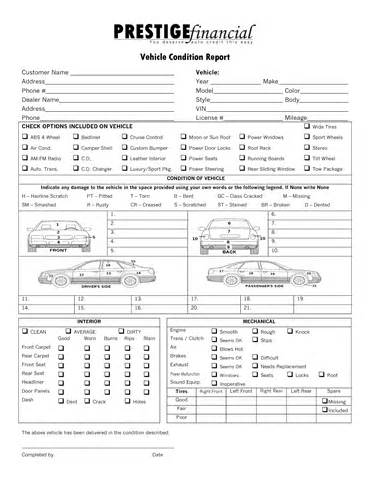 Vehicle Condition Report Template 8.
