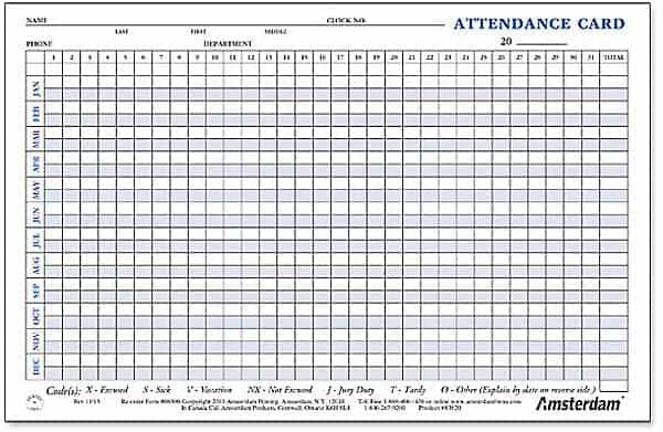 attendance sheet template 6.