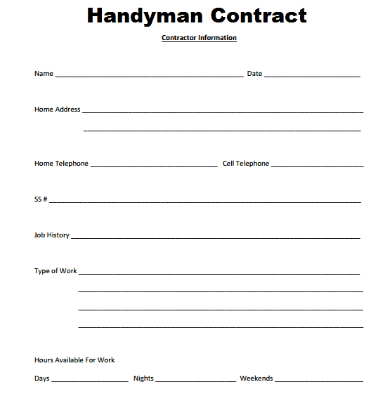 handyman contract template 4.