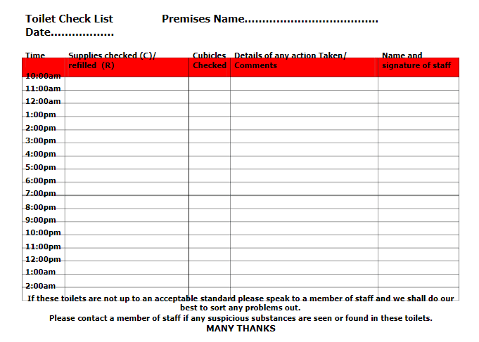 toilet cleaning checklist template 4.