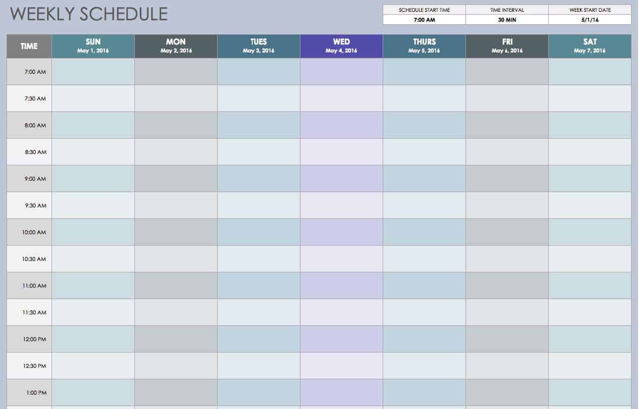 Weekly Schedule Template Free Word