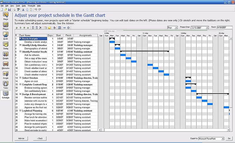 project schedule template 1.