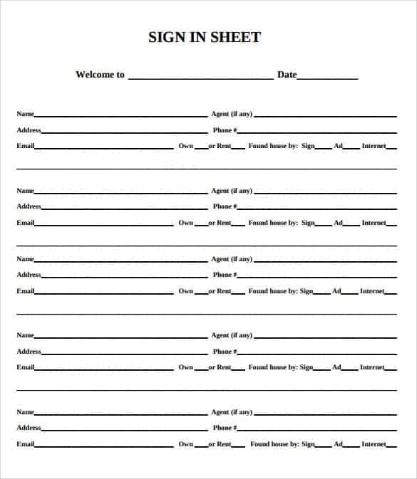 sign in sheet template 5.