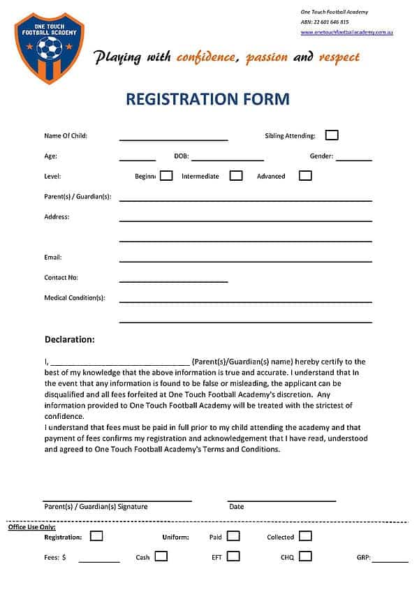 Car Show Registration Form Templates Word Excel Fomats
