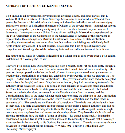 Affidavit Of Truth Template 6.