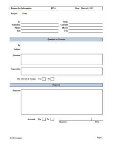 8+ Construction RFI Templates - Word Excel Fomats