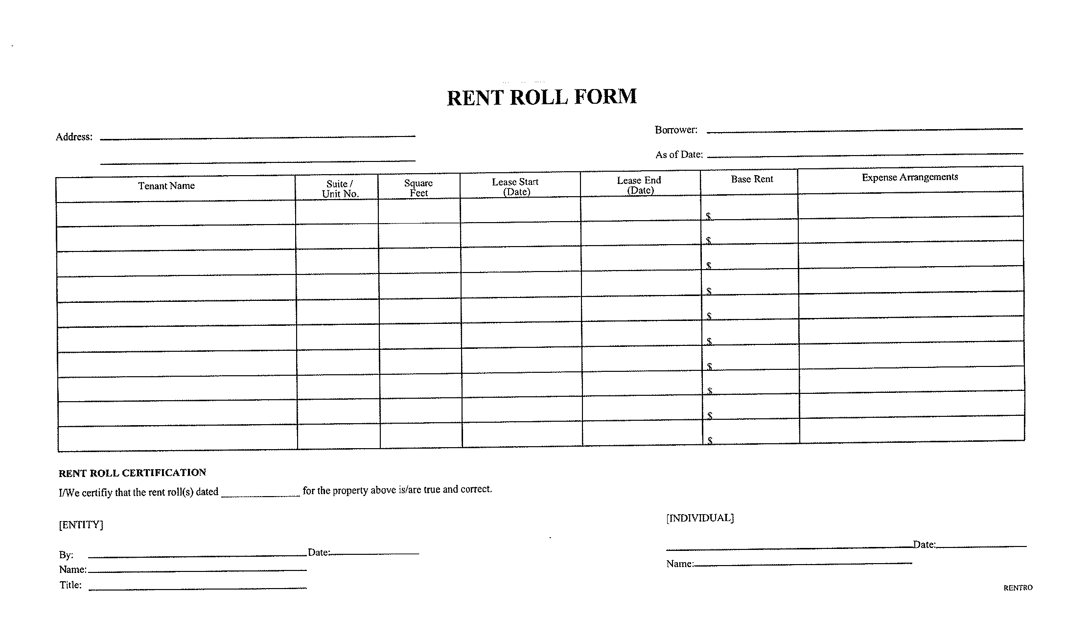 simple rent roll template