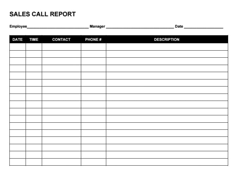 Sales Call Reporting Template from www.findwordtemplates.com