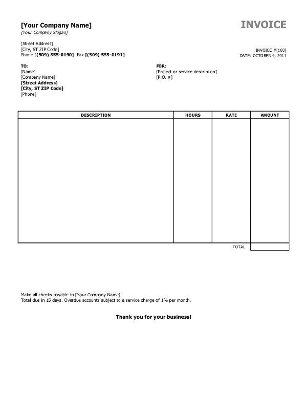 create free invoice template