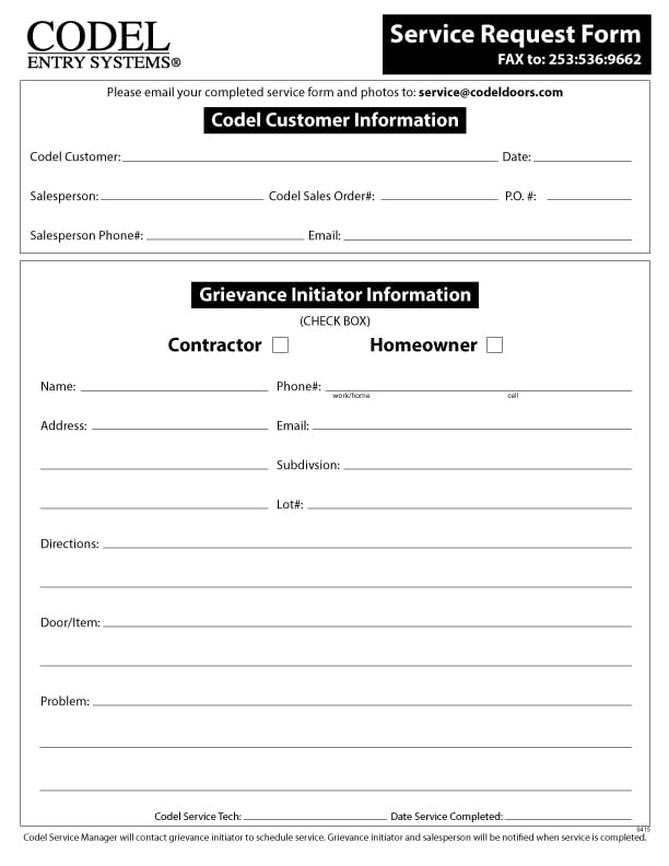 Service Request Form Templates - Word Excel Fomats