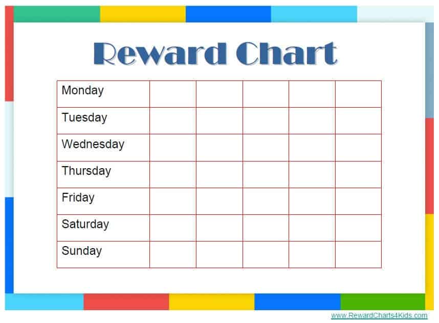 Chore Sticker Chart Template