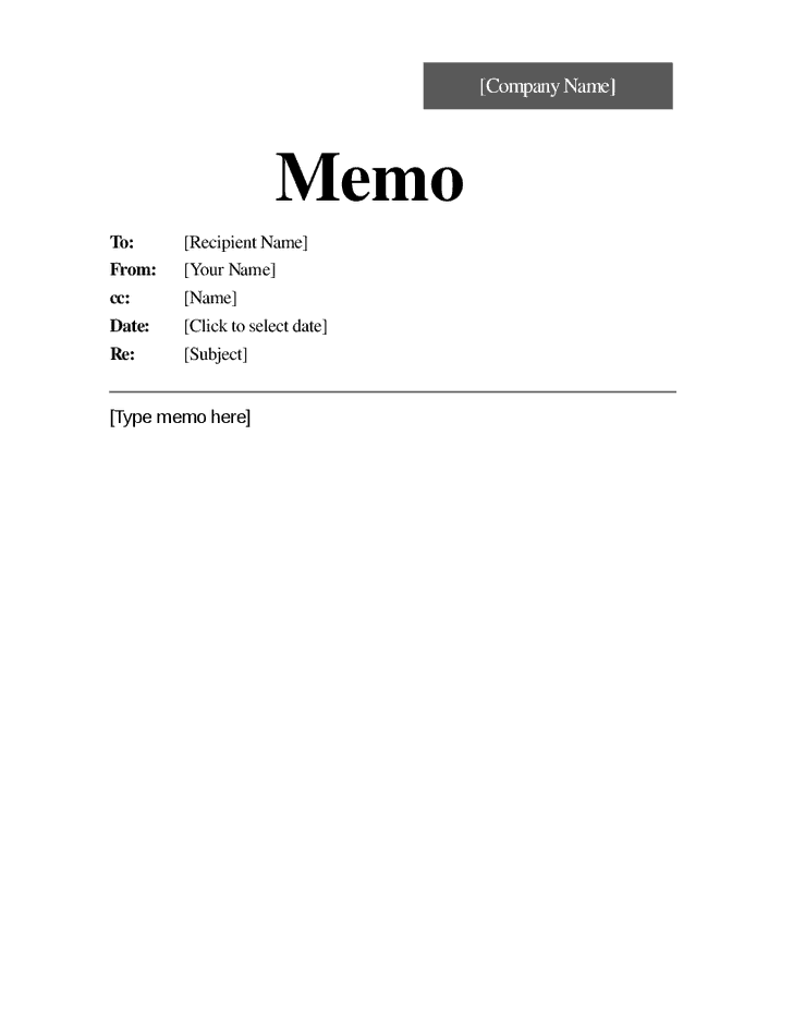 Professional Sample Memo Format