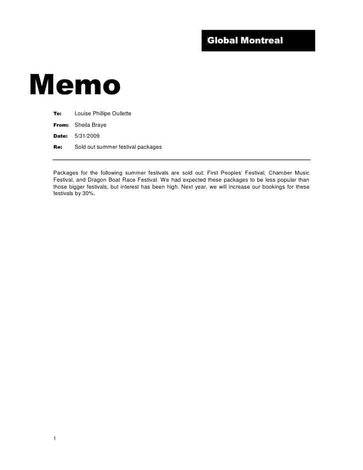 Memo Templates - Word Excel Fomats