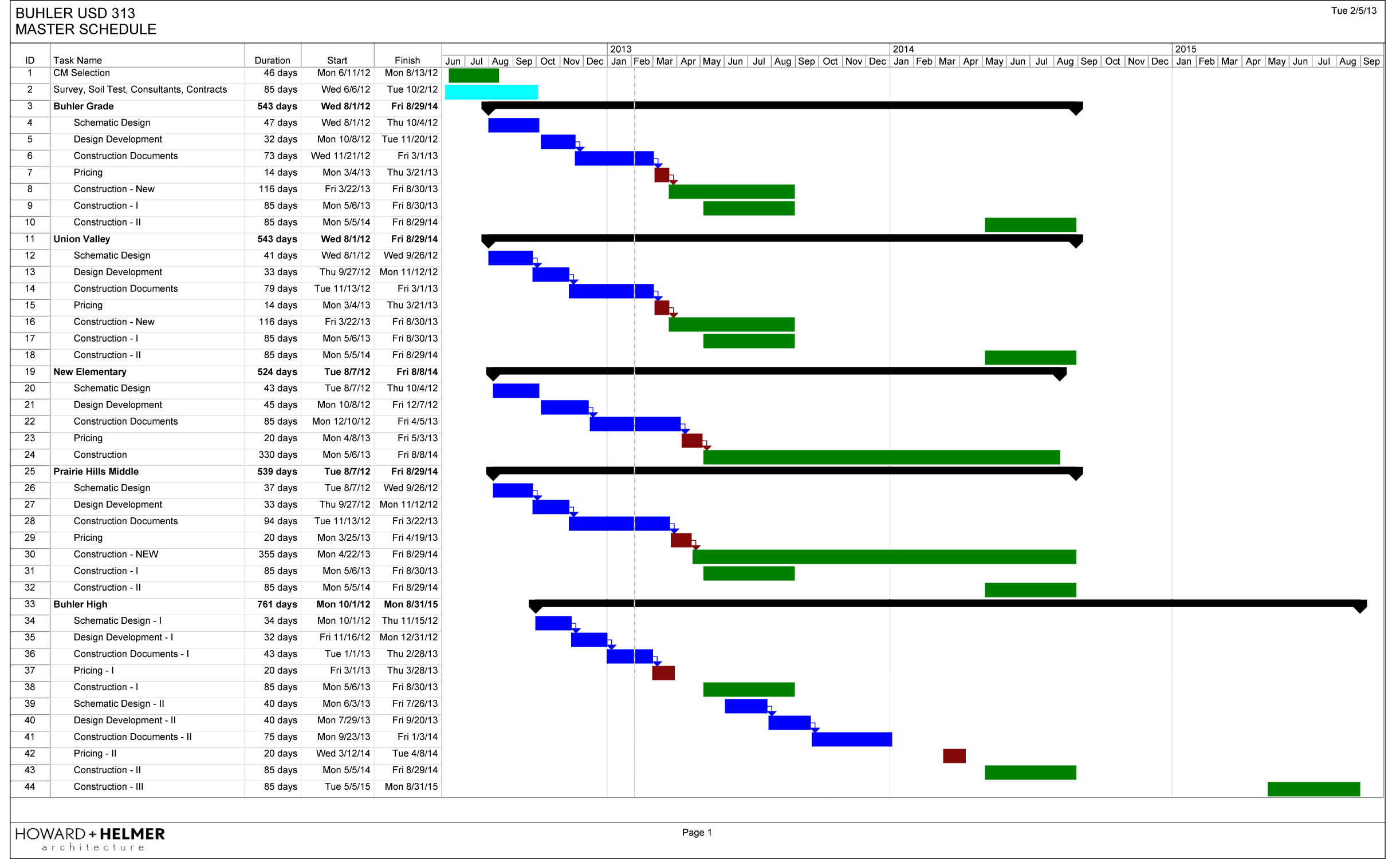 Simple Project Schedule Template