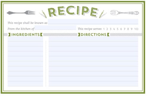 8 Free Recipe Card Templates Print To Use Word Excel Fomats