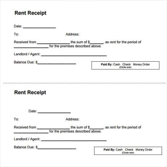 rent receipt templates word excel fomats