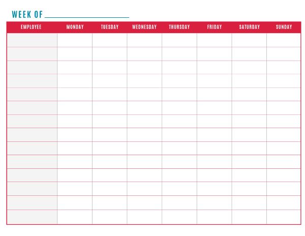 work schedule template 6.