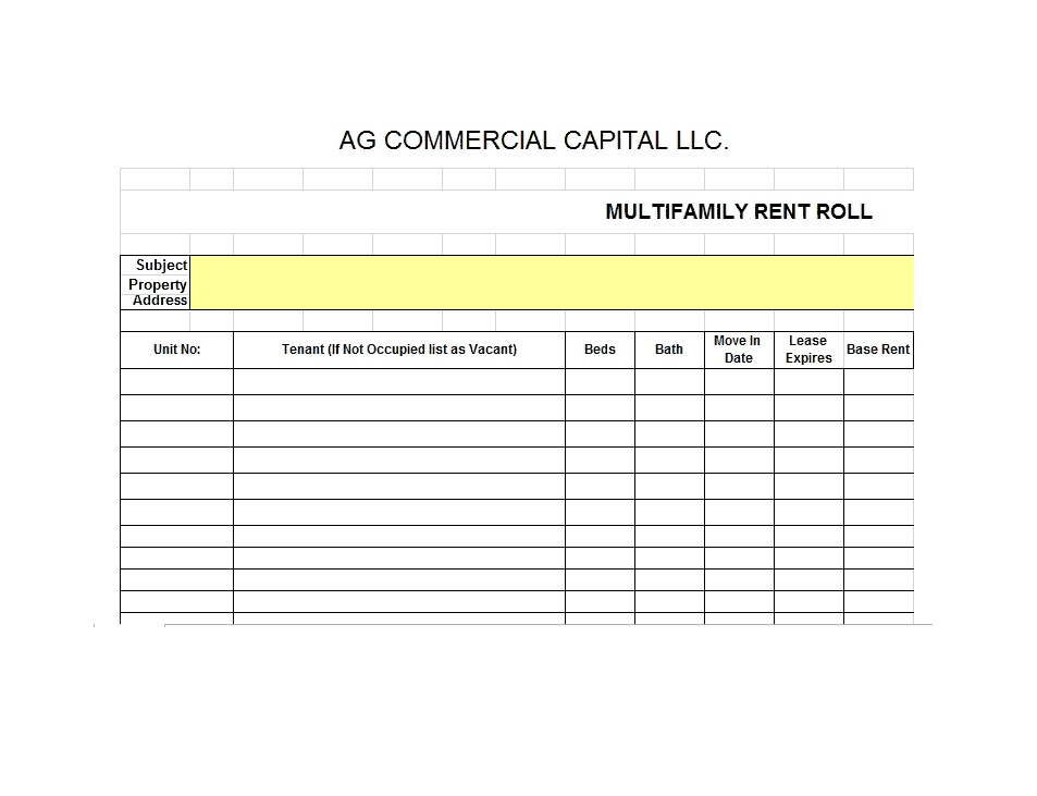 15+ Free Rent Roll Templates Word Excel Fomats