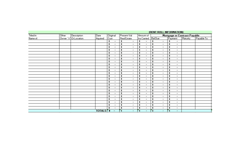 15+ Free Rent Roll Templates - Word Excel Fomats