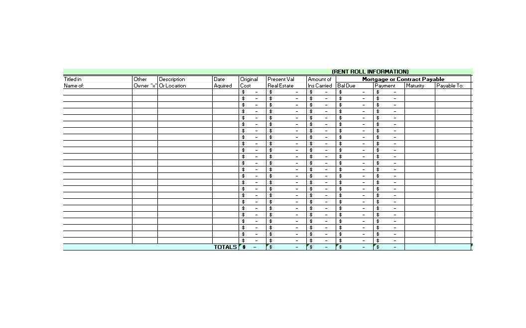 assignment of rent roll