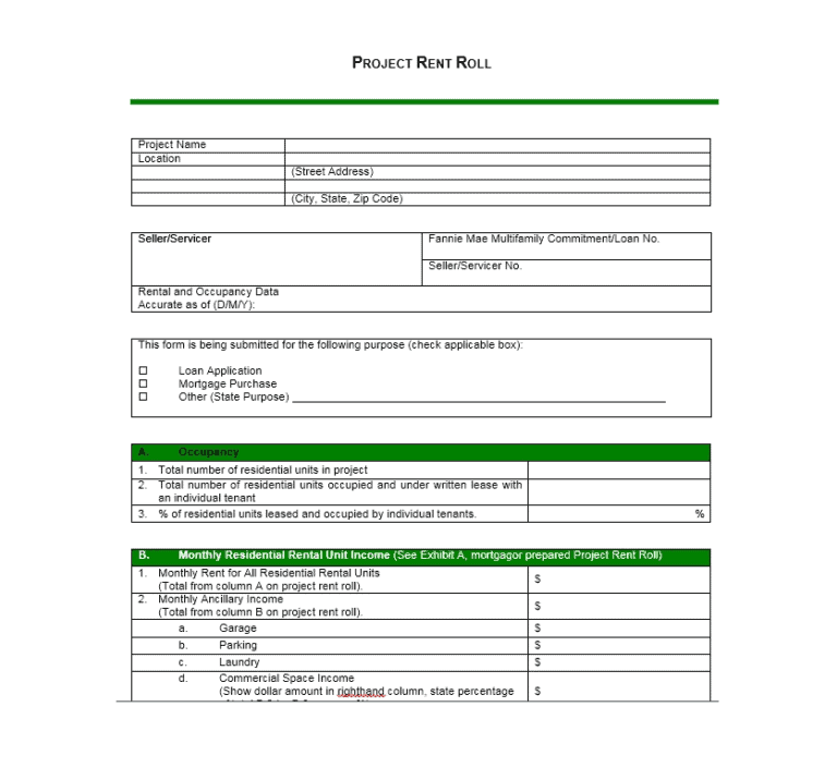 15+ Free Rent Roll Templates - Word Excel Fomats