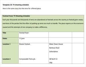12+ Shooting Schedule Templates Word Excel PDF - Word Excel Fomats