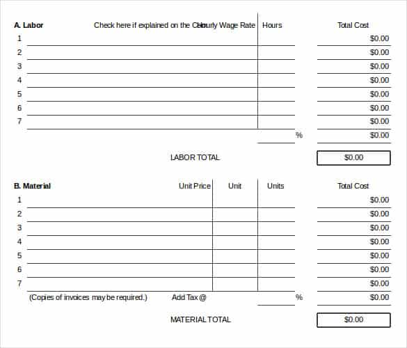 11 Change Order Templates Forms Word Excel Fomats