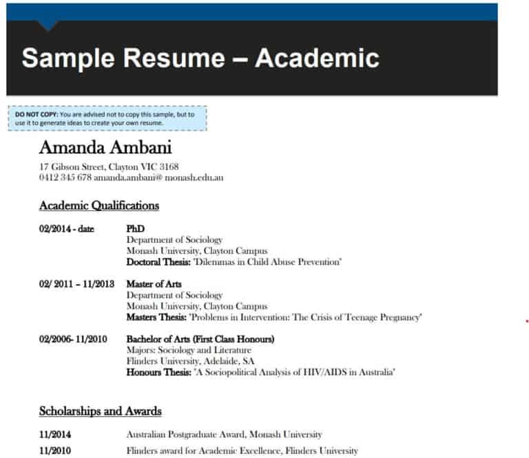 15+ Great Academic CV Templates [WORD & PDF] - Word Excel Fomats