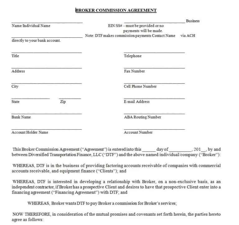 assignment of commissions form