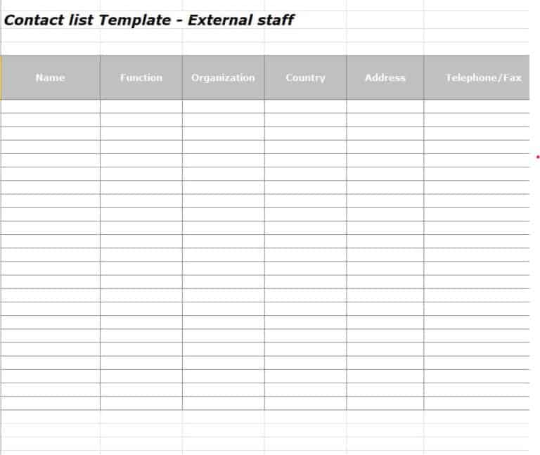15+ Printable Contact List Templates [in WORD & EXCEL] - Word Excel Fomats