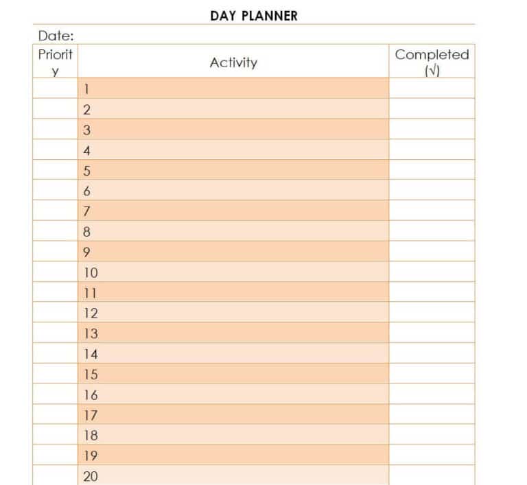 11+ Great Daily Planner Templates in MS WORD - Word Excel Fomats