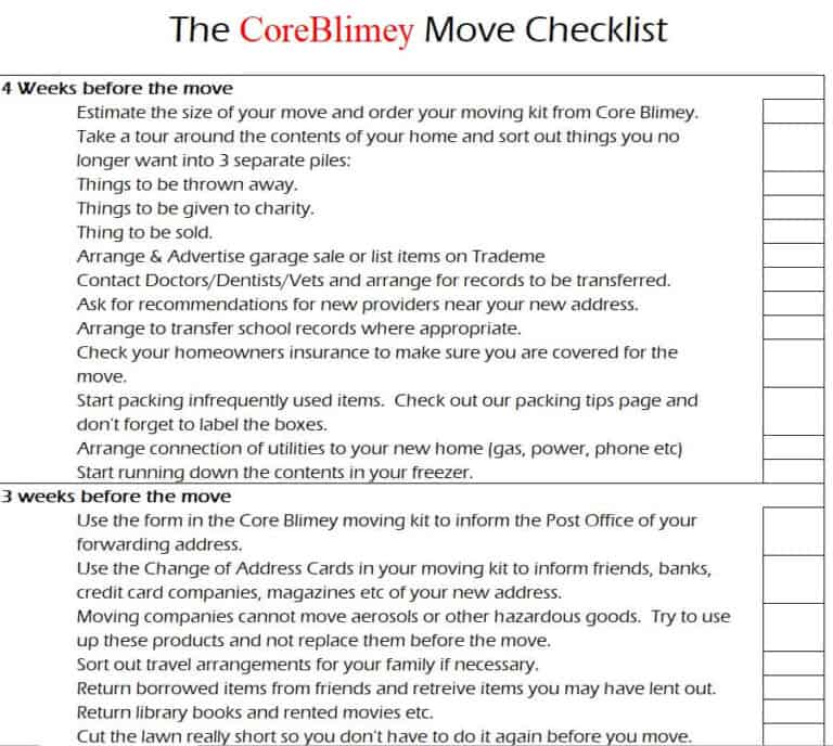 16+ BEST Moving Checklist Templates [in Excel & Word] - Word Excel Fomats