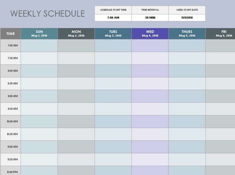 24+ Weekly Schedule Templates [EXCEL & WORD] – Find Word Templates