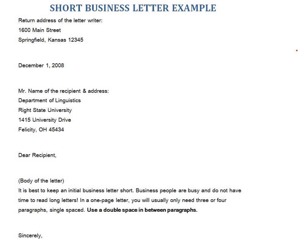 business letter sample 8554313