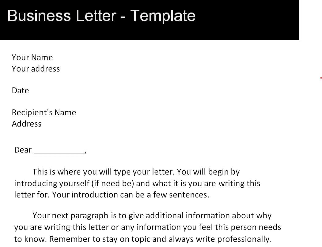 business letter sample 8554314