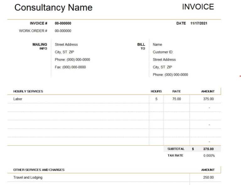 12+ FREE Editable Consultant Invoice Templates [WORD & EXCEL] Word