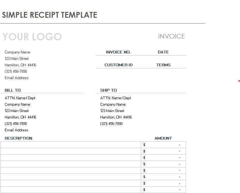 6 excel cash receipt template excel templates a visual reference of