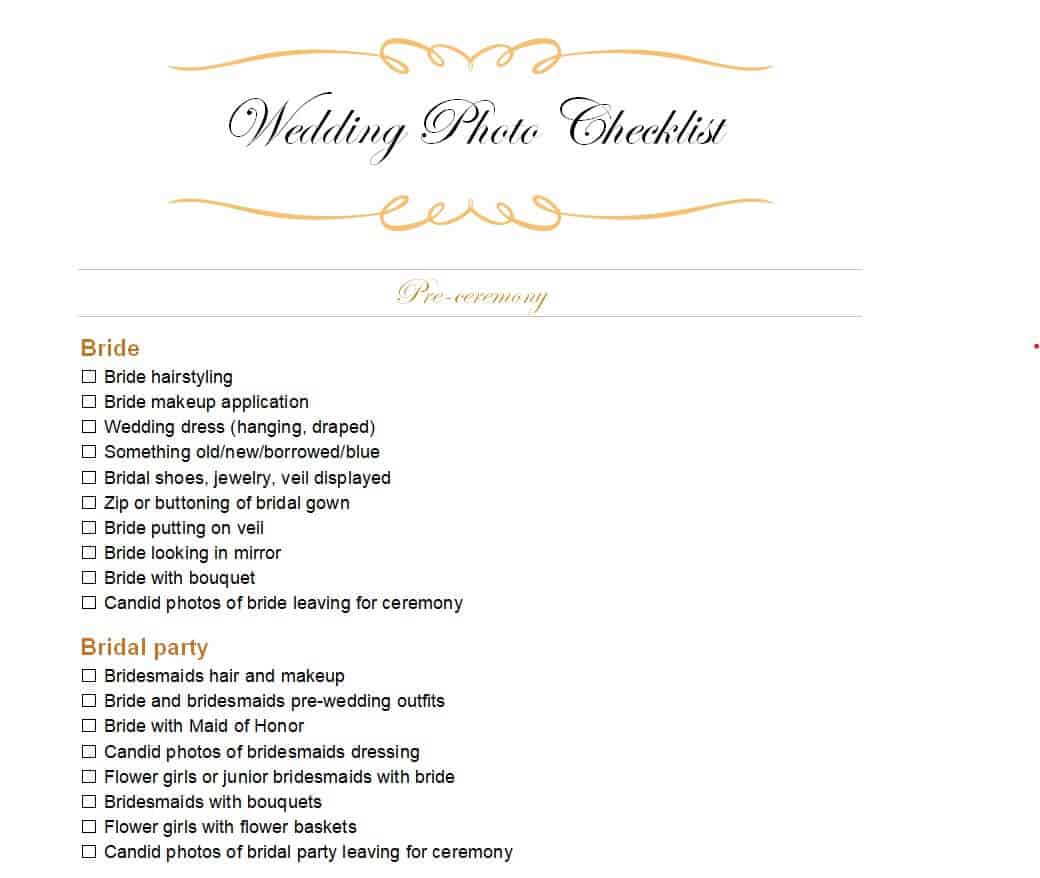 21+ FREE Wedding Checklist Templates [WORD &amp; PDF] - Word Excel Fomats
