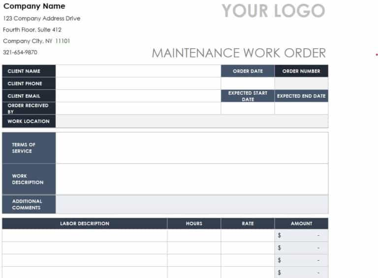 Off Work Order Example 10+ Practical Work Order Templates & Formats - Word Excel Fomats