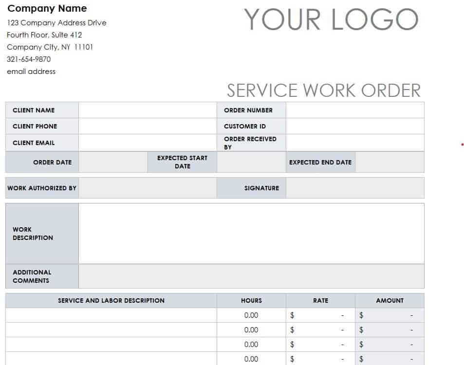 10+ Practical Work Order Templates & Formats - Word Excel Fomats